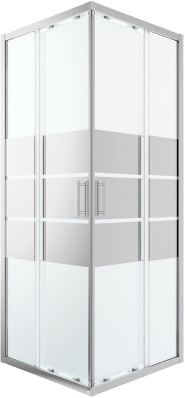 Kabina prysznicowa kwadratowa GoodHome Beloya 80 x 80 x 195 cm chrom/szkło lustrzane