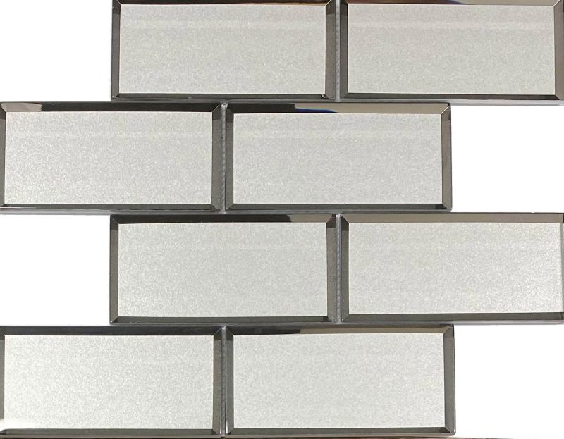 Mozaika szklana Iryda Metro srebrna 30.5 x 30.5 cm błyszcząca