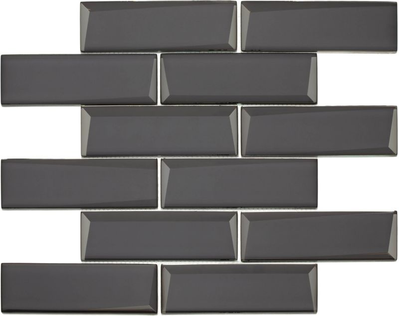 Mozaika szklana Iryda Metro szara 37.3 x 29.8 cm błyszcząca