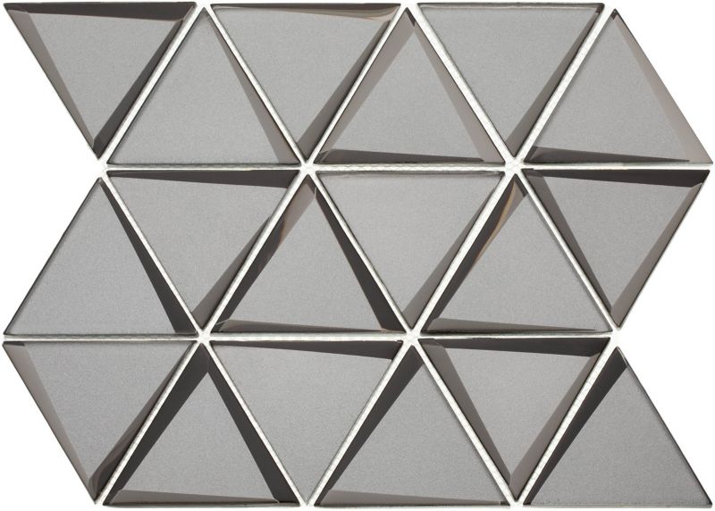 Mozaika szklana Iryda Triangle srebrna 28.4 x 38 cm błyszcząca