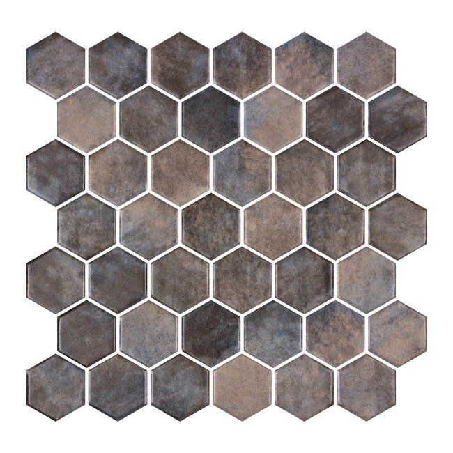 Mozaika ceramiczna Iryda Denim niebieska 28.6 x 28.4 cm satynowa