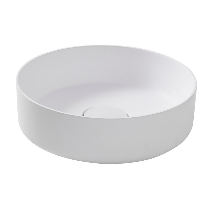 Umywalka nablatowa konglomeratowa GoodHome Apanas śr. 38 cm biała