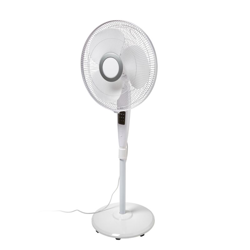 Wentylator stojący z pilotem 40 cm biały