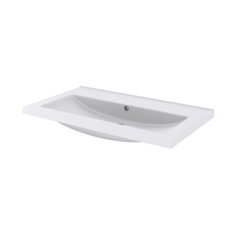 Umywalka ceramiczna GoodHome Nira 81 x 45,5 x 12,4 cm z syfonem