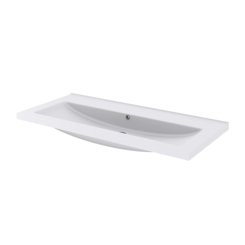 Umywalka ceramiczna GoodHome Nira 100 x 45,5 x 12,4 cm z syfonem