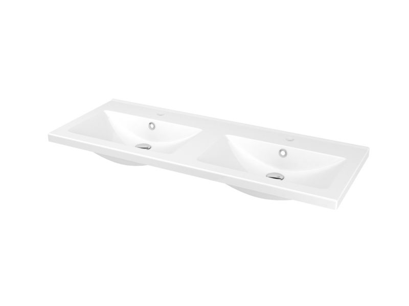Umywalka ceramiczna GoodHome Nira 120 x 45,5 x 12,4 cm z syfonem