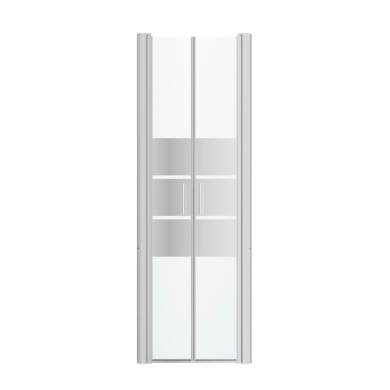 Drzwi prysznicowe uchylne podwójne GoodHome Beloya 70 cm chrom/szkło lustrzane