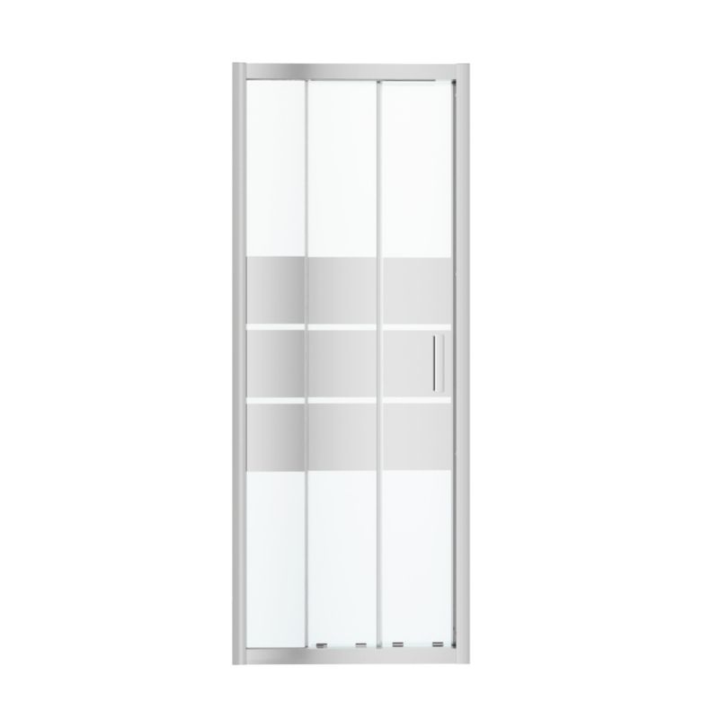Drzwi prysznicowe przesuwne GoodHome Beloya trójdzielne 80 cm chrom/szkło lustrzane
