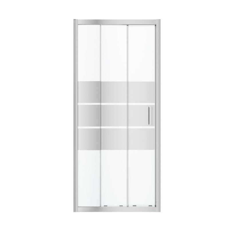Drzwi prysznicowe przesuwne GoodHome Beloya trójdzielne 90 cm chrom/szkło lustrzane