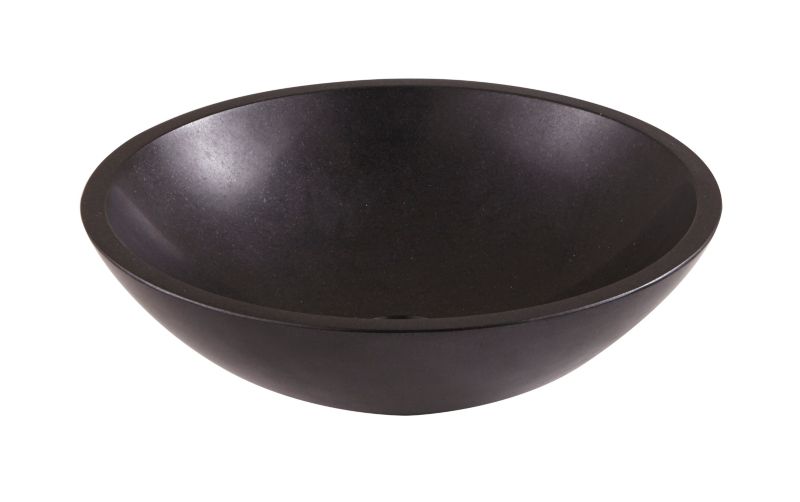 Umywalka nablatowa kamienna GoodHome Tumen śr. 38 cm czarna