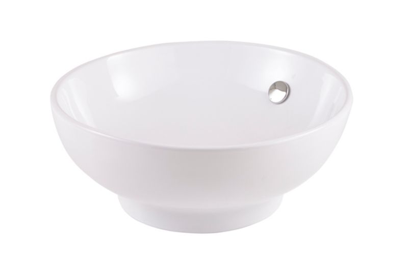 Umywalka nablatowa ceramiczna GoodHome Nura śr. 40 cm biała