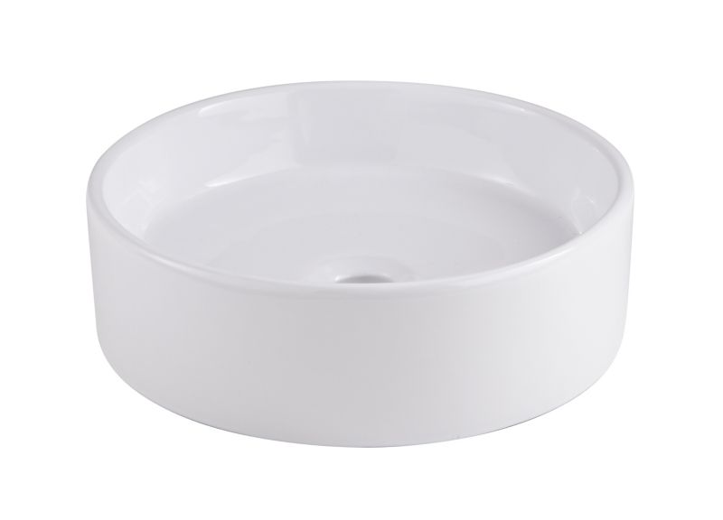 Umywalka nablatowa ceramiczna GoodHome Scalea śr. 35 cm biała