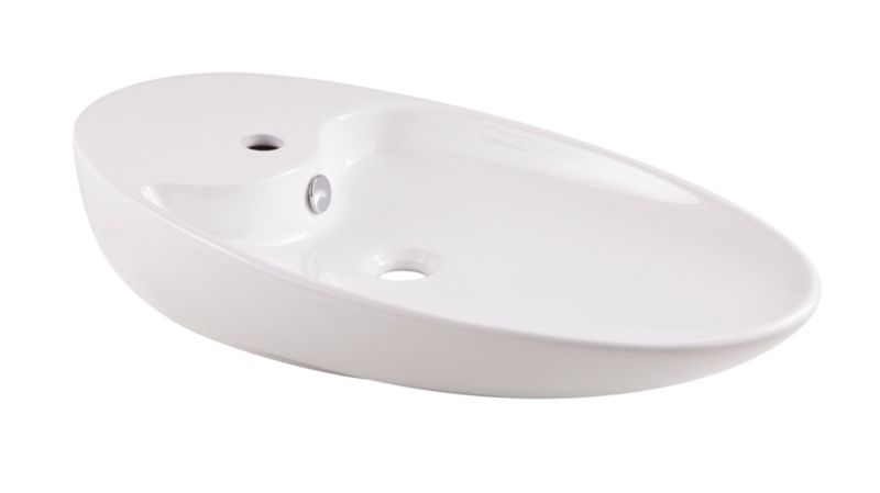 Umywalka nablatowa ceramiczna GoodHome Neda 74,2 x 38,5 cm biała