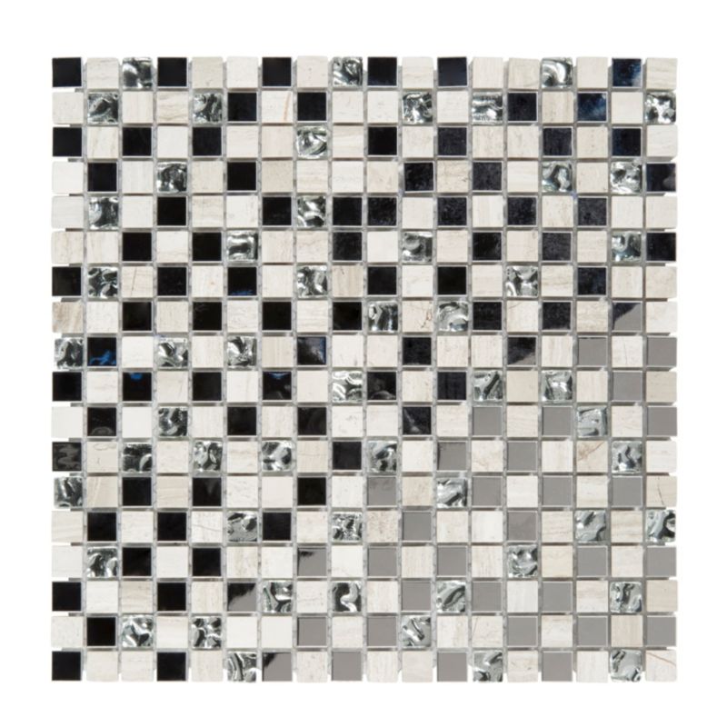 Mozaika szklano-kamienna Colours Mecine beżowa wielokolorowa 30 x 30 cm błyszcząca