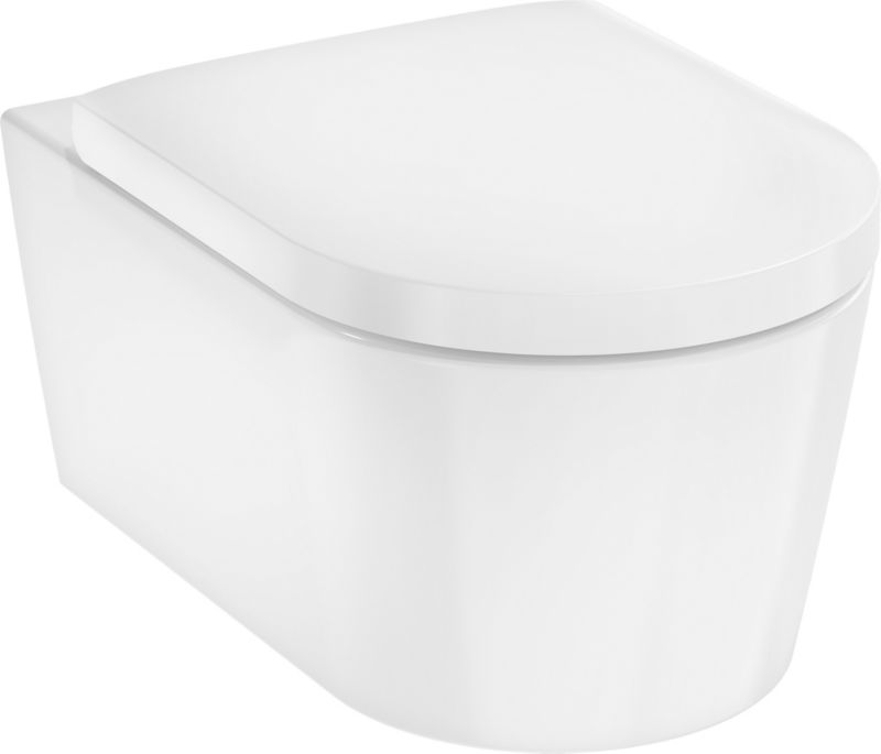 Miska WC wisząca Hansgrohe Elupura S bezkołnierzowa z deską wolnoopadającą