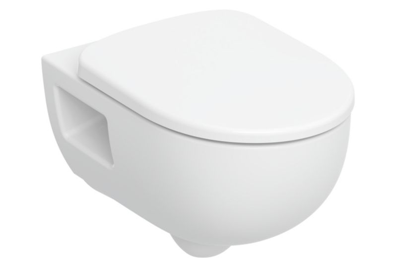 Miska WC wisząca Geberit Jona wirowa bezkołnierzowa z deską wolnoopadającą z duroplastu
