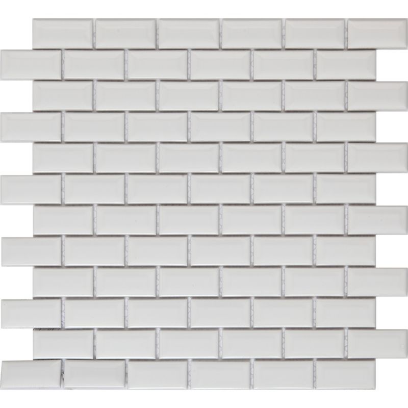 Mozaika ceramiczna GoodHome Trentie biała 30 x 30 cm błyszcząca