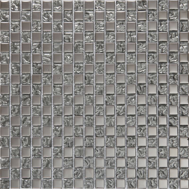 Mozaika szklana GoodHome Alique szara 30 x 30 cm błyszcząca