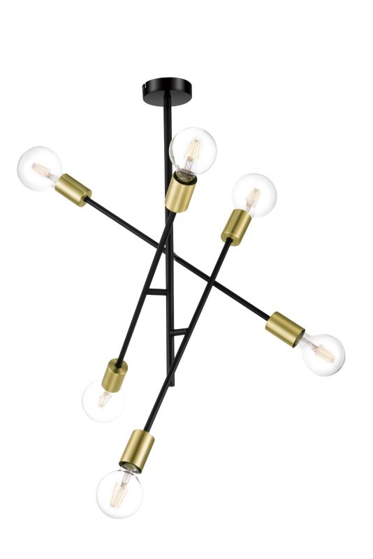 Lampa wisząca GoodHome Monzoni 6-punktowa E27 czarna