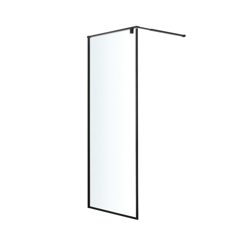 Kabina prysznicowa walk-in GoodHome Ezili 90 cm czarna/transparentna