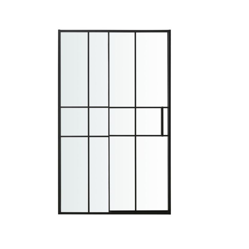 Drzwi prysznicowe przesuwne GoodHome Ahti 120 cm chrom/czarny