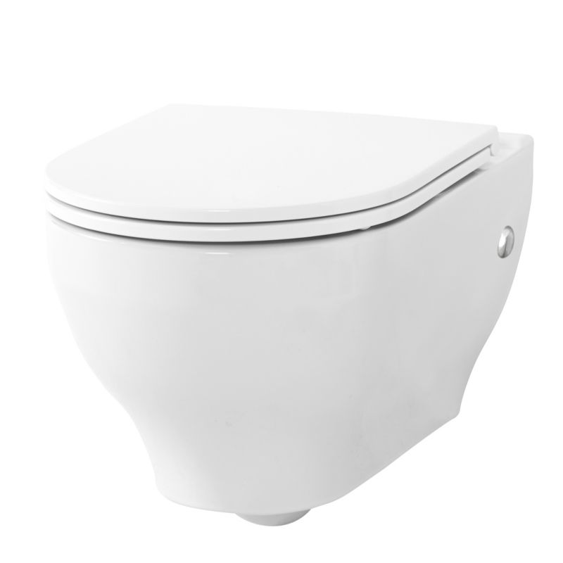 Miska WC wisząca GoodHome Cavally bezkołnierzowa z deską wolnoopadającą z duroplastu