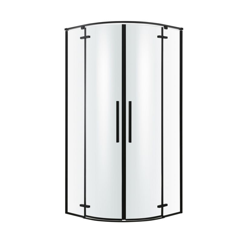 Kabina prysznicowa półokrągła GoodHome Ezili 90 cm czarna/transparentna