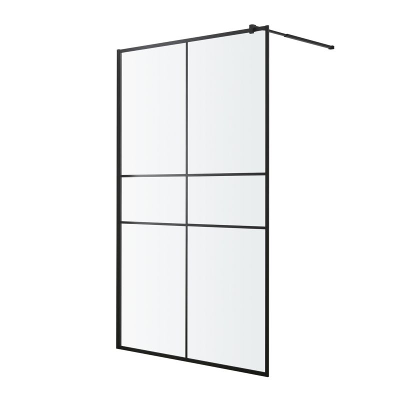Kabina prysznicowa walk-in GoodHome Ahti 100 cm chrom/czarna