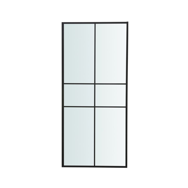 Ścianka prysznicowa GoodHome Ahti 80 cm chrom/czarna