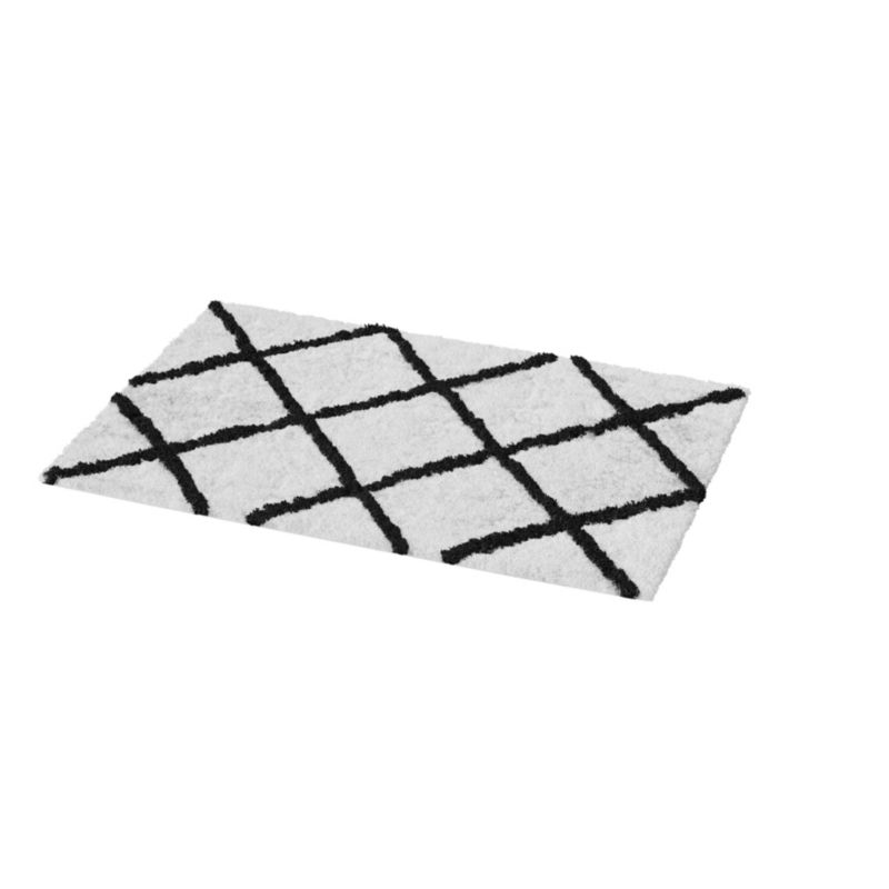 Dywanik łazienkowy GoodHome Aetna 40 x 60 cm biały/czarny