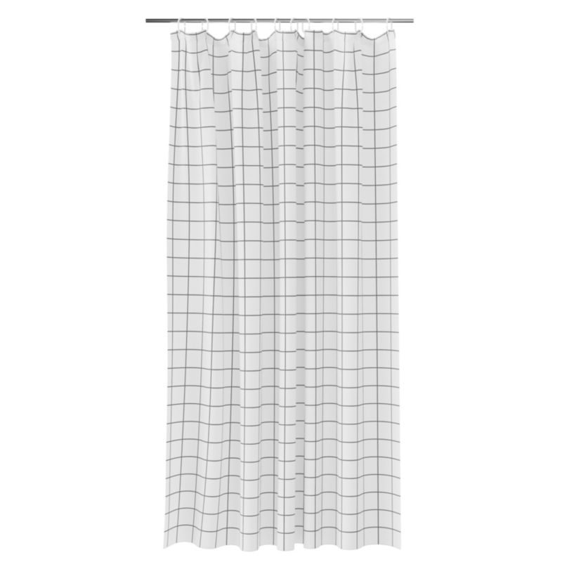 Zasłonka prysznicowa GoodHome Aetna 180 x 200 cm biała/czarna