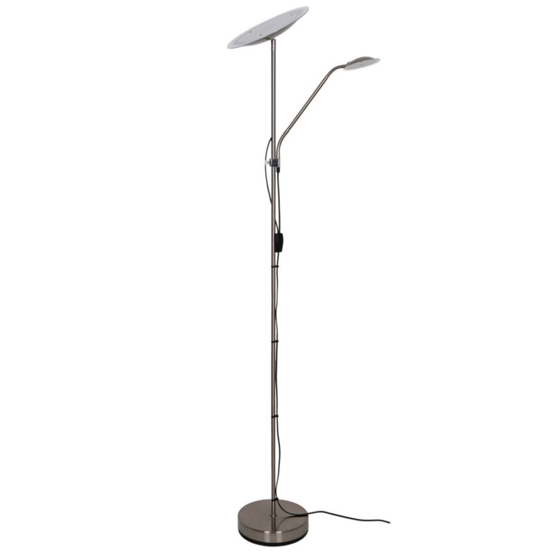 Lampa podłogowa LED GoodHome Picrite szczotkowany chrom