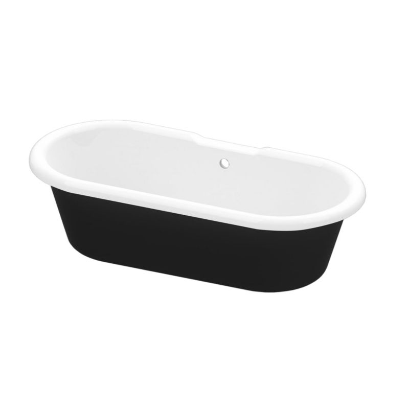Wanna akrylowa wolnostojąca GoodHome Emba 170 x 80 cm czarna / biała