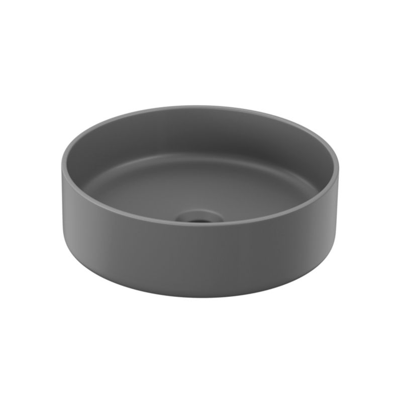 Umywalka nablatowa ceramiczna GoodHome Samal śr. 40 cm szara