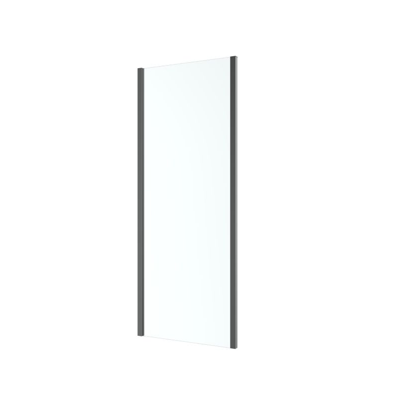 Ścianka prysznicowa GoodHome Ledava 80 cm czarna matowa / transparentna