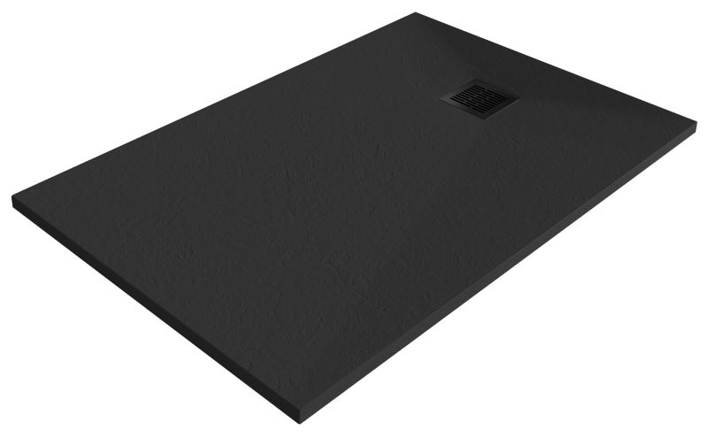 Brodzik konglomeratowy GoodHome Douro 140 x 90 x 3 cm czarny