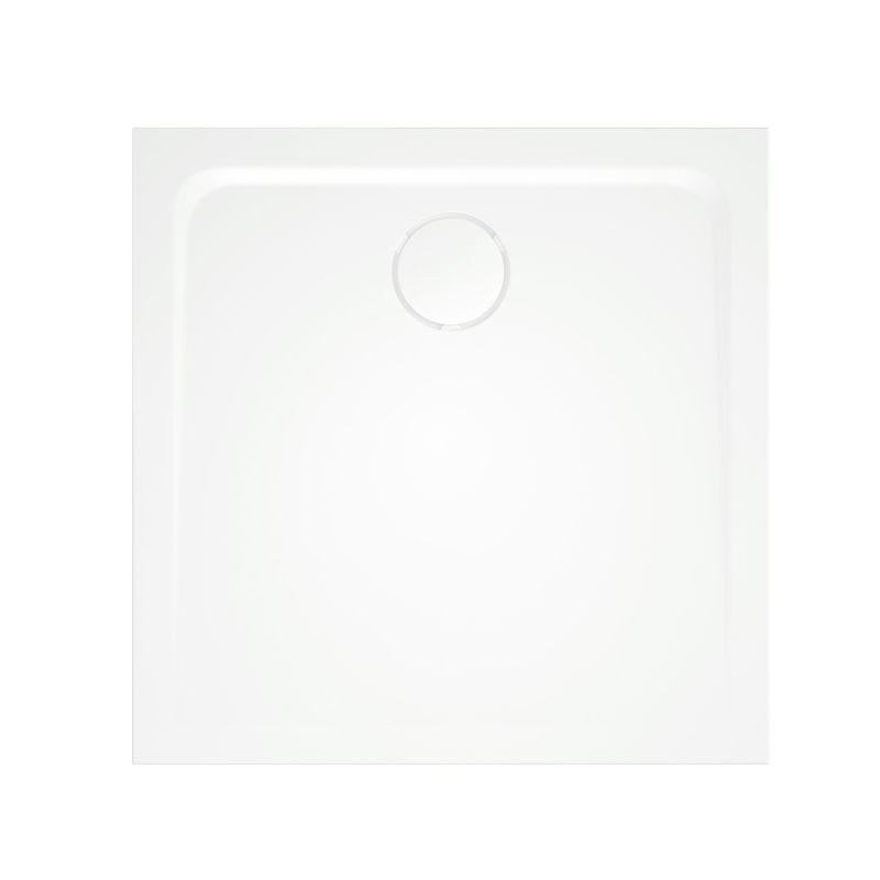 Brodzik konglomeratowy GoodHome Teesta kwadratowy 90 x 90 x 2,7 cm biały