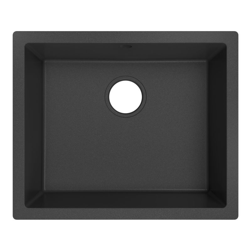 Zlewozmywak wpuszczany GoodHome 1-komorowy czarny metallic