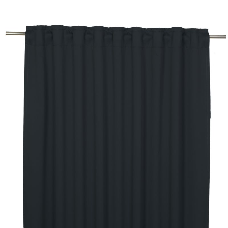 Zasłona zaciemniająca na taśmie GoodHome Cargill 140 x 300 cm czarna