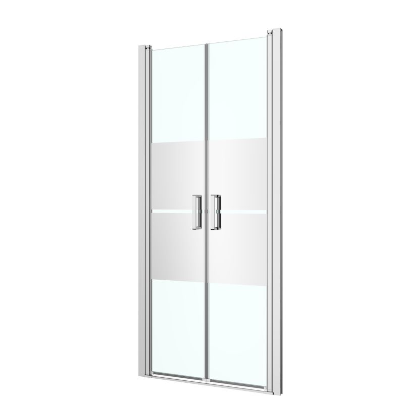 Drzwi prysznicowe podwójne GoodHome Ledava 90 cm chrom/szkło lustrzane