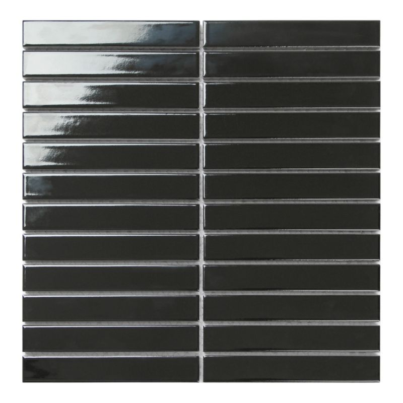 Mozaika ceramiczna GoodHome Luisa czarna 29.5 x 29.8 cm błyszcząca