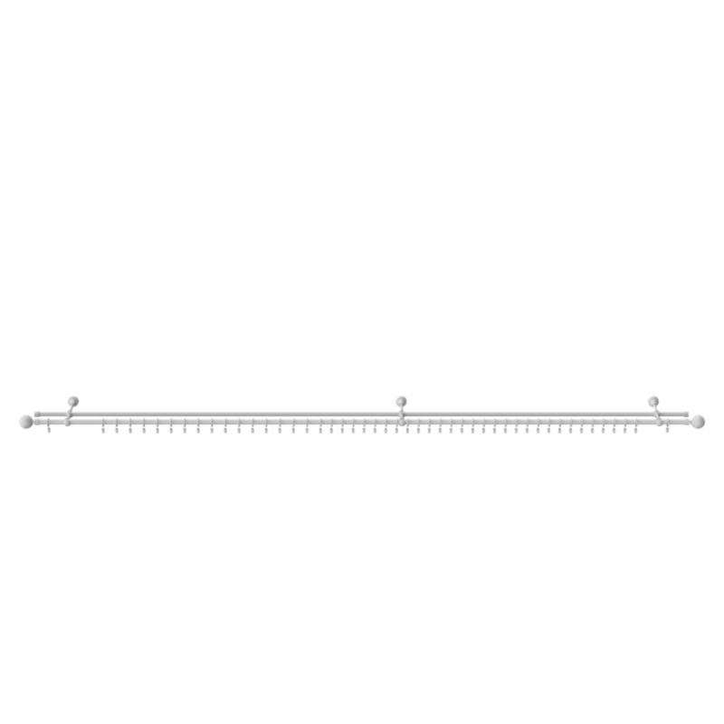 Karnisz podwójny GoodHome Anafi 19 mm 240 cm kula biały