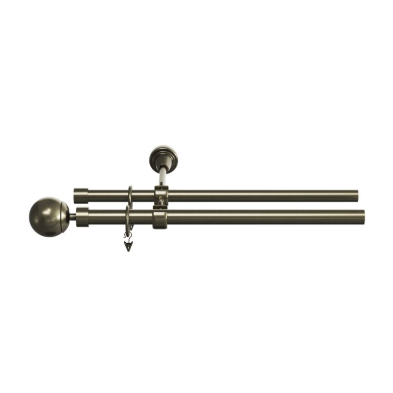 Karnisz podwójny Goodhome Antiki II 19 mm 200 cm kula złoty