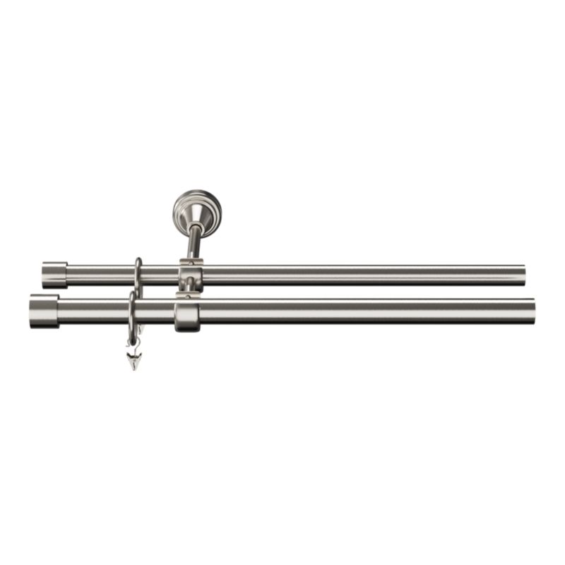 Karnisz podwójny GoodHome Athens II 19 mm 240 cm zakończenie szary