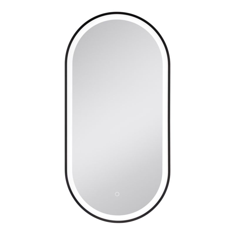 Lustro owalne GoodHome Carder 40 x 80 cm czarne LED