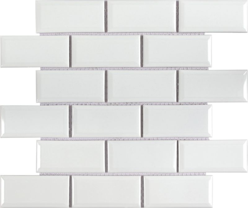 Mozaika ceramiczna GoodHome Trentie Max biała 29.3 x 28.8 cm błyszcząca