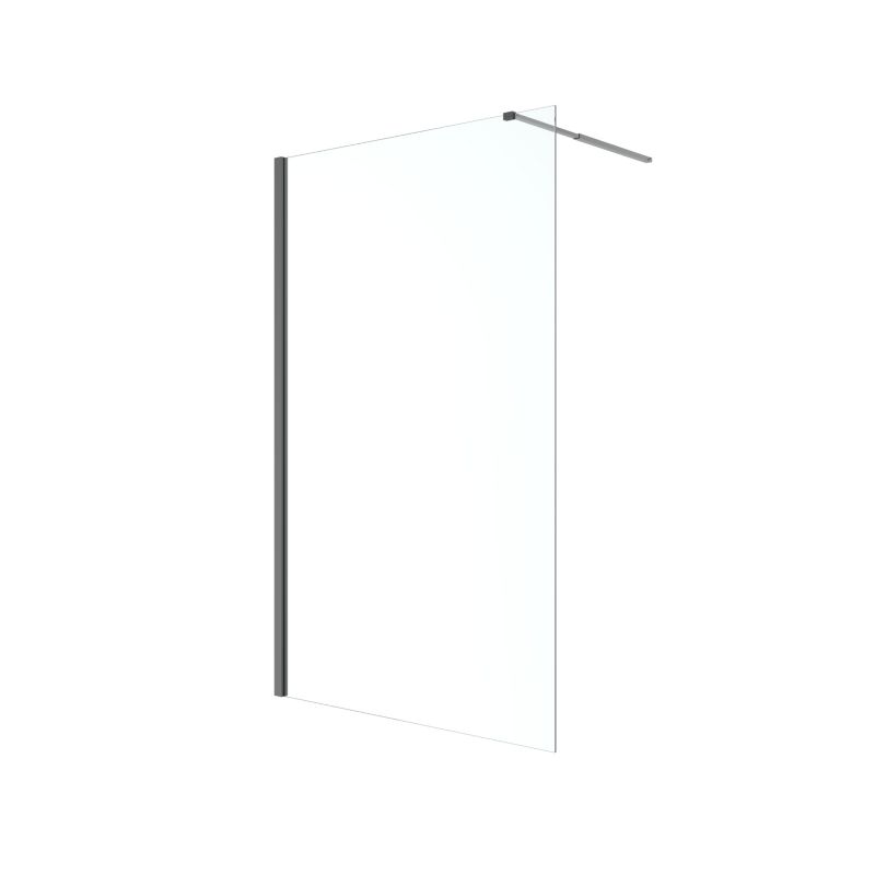 Kabina prysznicowa walk-in GoodHome Ledava 120 cm czarna/transparentna