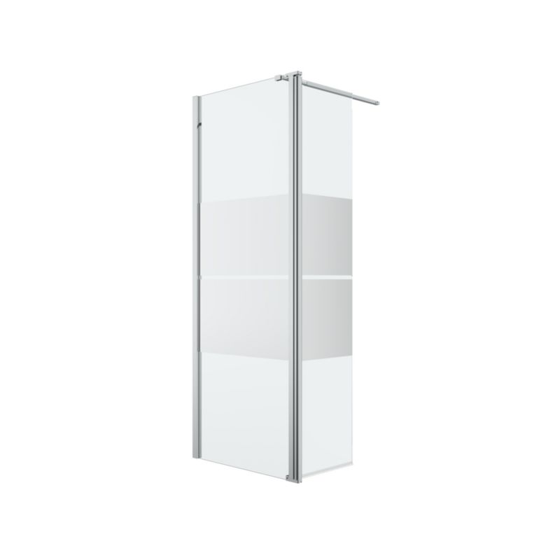 Kabina prysznicowa walk-in GoodHome Ledava 80 + 45 cm chrom/szkło lustrzane