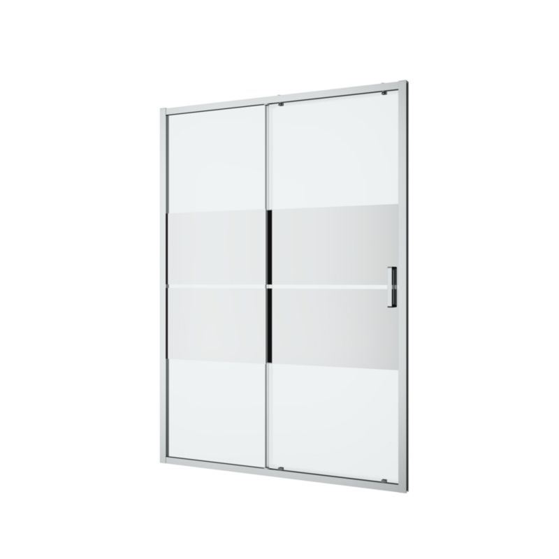 Drzwi prysznicowe przesuwne GoodHome Ledava 140 cm chrom/szkło lustrzane