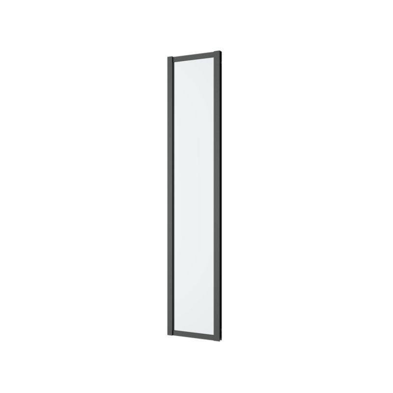 Ścianka prysznicowa GoodHome Ledava 40 cm czarna/transparentna